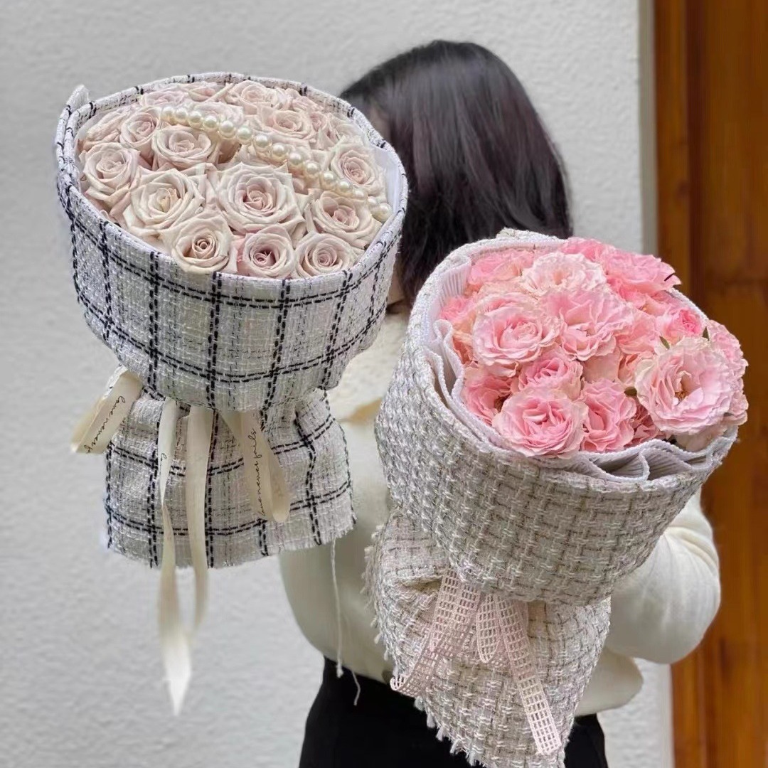 Pequeña fragancia tela tela ramo de flores papel de embalaje red red ramo de tela coreana material de embalaje de bricolaje hecho a mano