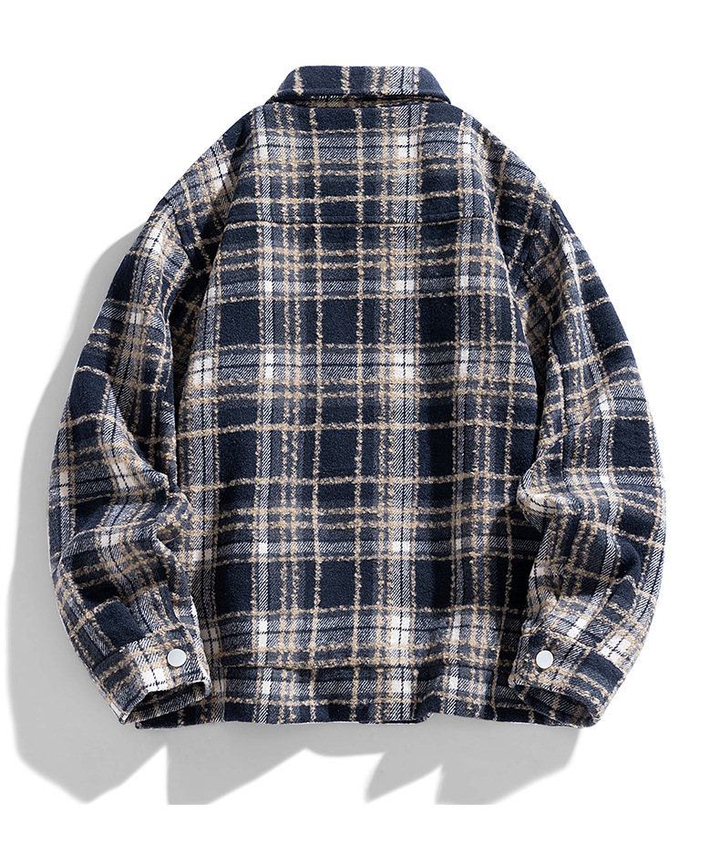 Men's Clothing Autumn And Winter Men's Jacket Trend Fashion Loose Plaid Shirt Jacket Men's Casual All Match_voghion.com