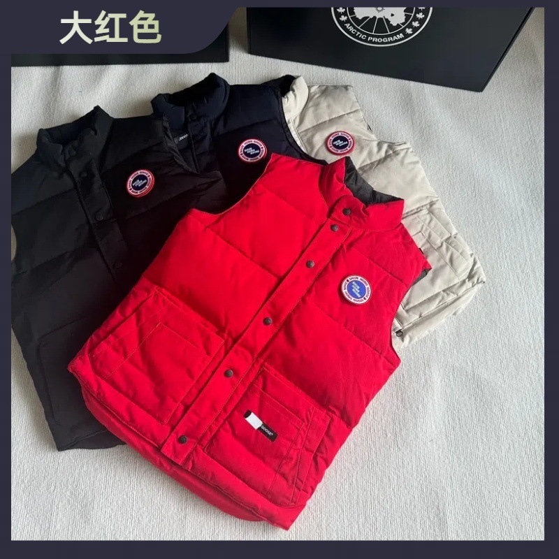 户外大鹅羽绒服马甲加拿大同款宽松保暖加厚背心男女士情侣款坎肩|undefined