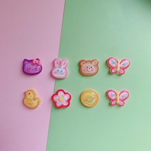 透明蝴蝶花朵DIY手工儿童发夹发绳材料服饰鞋扣帽子树脂配件批发