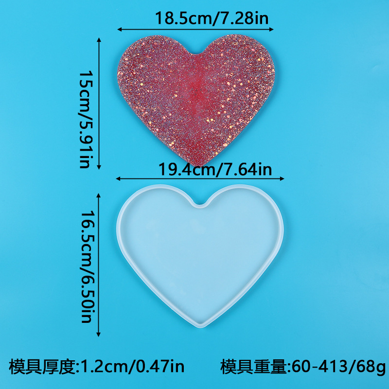 DIY cristal epoxi molde de pastel de silicona amor redondo cuadrado rectangular Mesa posavasos Decoración