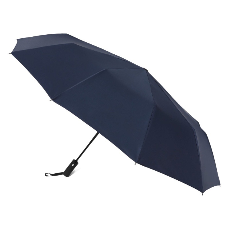 12 Bone Business Full-automatic Umbrella Black Rubber Anti-sunshade Umbrella Three-fold Umbrella Advertising Umbrella Sun Umbrella logo Gift Umbrella