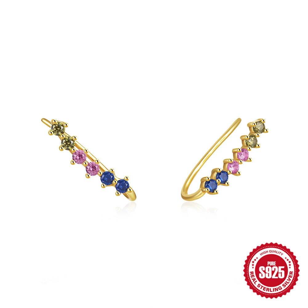 Серьги, клипсы, образец серебра 925, европейский стиль
