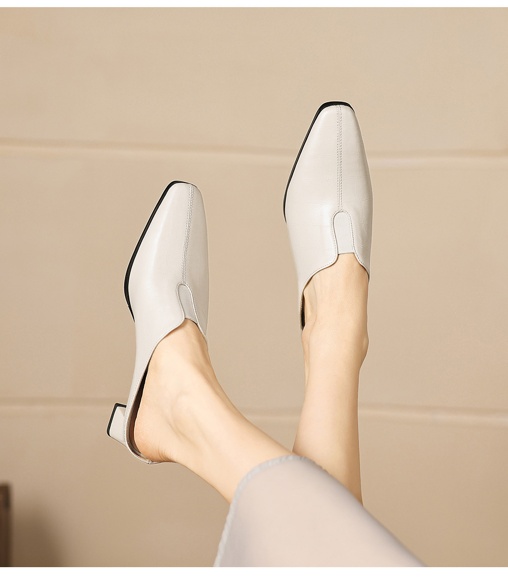 Sandal cao gót nữ mũi nhọn quai ngang gót 5 cm — đen chi tiết 7