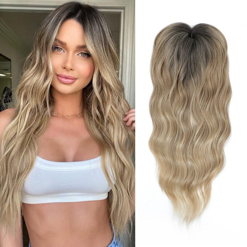 Women's Hairpiece with Water Wave Texture, Lace Front, and Bangs, Hair Extension to Cover Gray Hair, in Stock from Manufacturer Women's Hairpiece with Water Wave Texture, Lace Front, and Bangs, Hair Extension to Cover Gray Hair, in Stock from Manufacturer