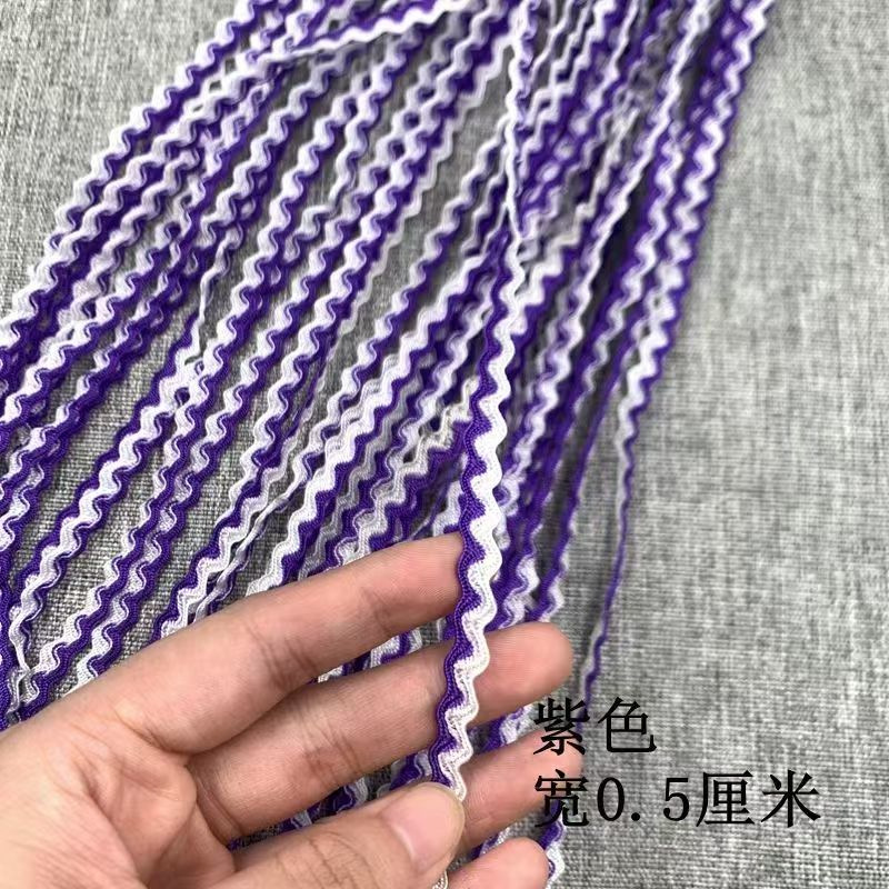 Spot bicolor en forma de S ondulado correas 5mm polipropileno ola de agua encaje étnico drama traje sombrero material hecho a mano