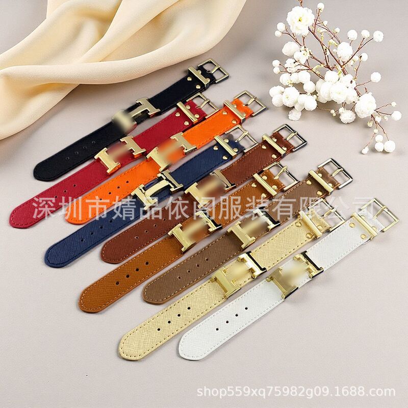 Foreign Trade Cross-Border European and American Punk Style Alloy H Letter Genuine Leather Bracelet Fashion Personalized Bracelet Manufacturer Direct Sales Bracelet Foreign Trade Cross-Border European and American Punk Style Alloy H Letter Genuine Leather Bracelet Fashion Personalized Bracelet Manufacturer Direct Sales Bracelet