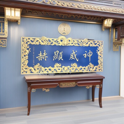 东阳木雕古建牌匾龙纹匾额实木门头定制对联字匾招牌花园装饰品