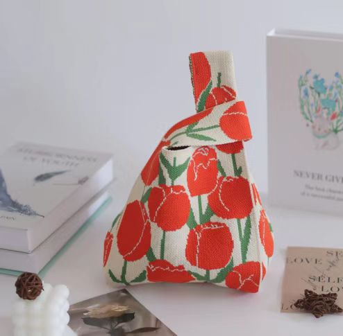 新款户外百搭针织托特包网红手办包包手机收纳包包ins女士手提包