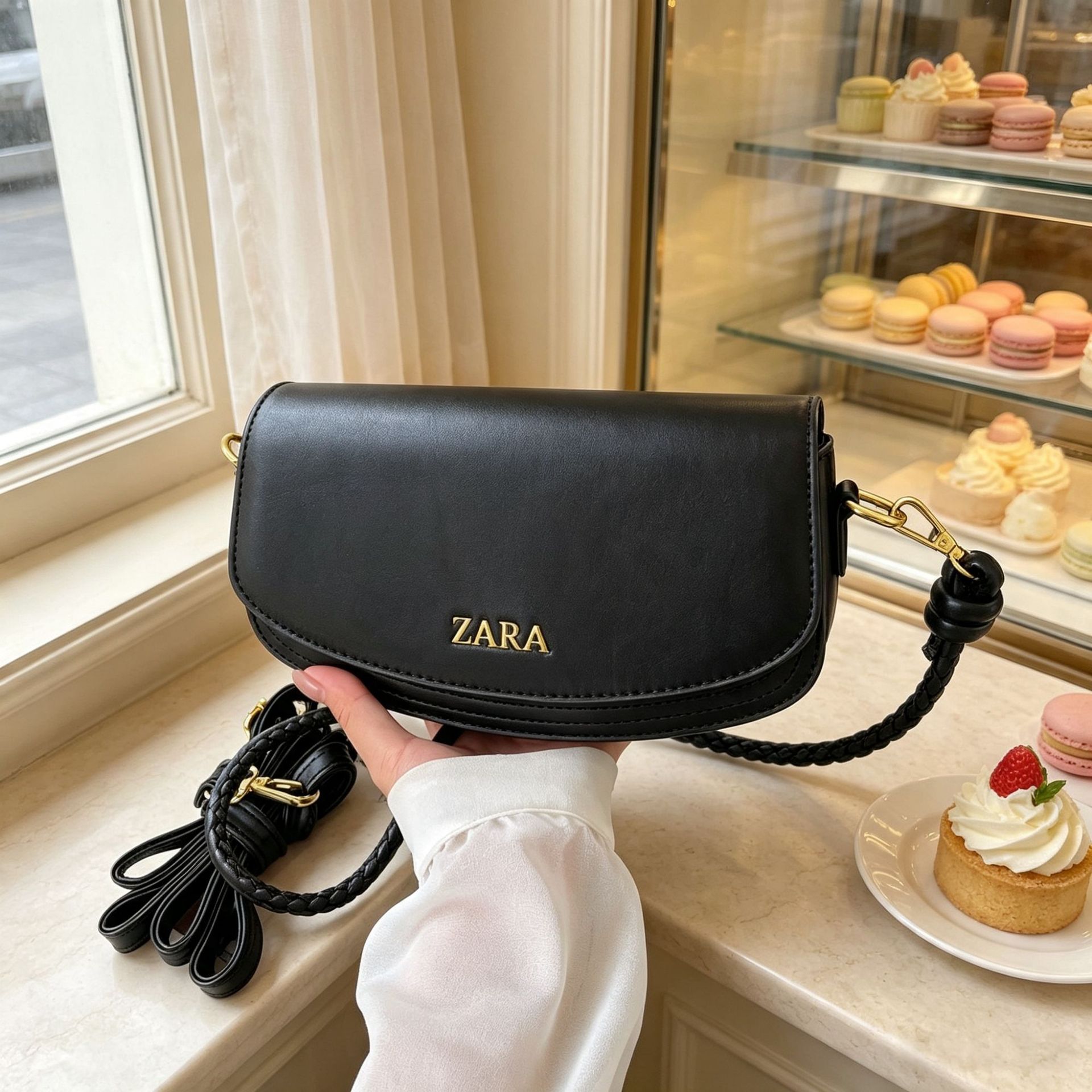 High-end PU new niche shoulder bag, solid color versatile large-capacity handbag, fashionable commuter simple crossbody bag