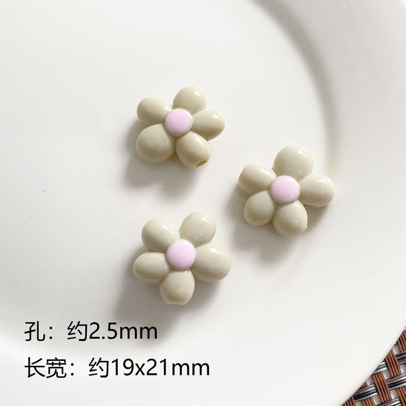 可爱小花朵亚克力串珠花花手作饰品配件材料项链手链包挂手机链|undefined