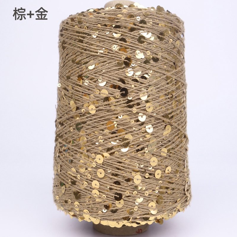 Silk Yue / mano DIY hilo de algodón multicolor brillante 3mm + 6mm sequilla 250 gramos de hilo de aguja de ganchillo