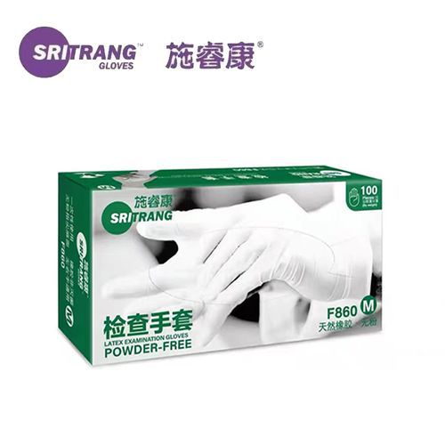 施睿康 F860L-ZX 无粉乳胶橡胶 检查手套 （100只/盒，10盒/箱
