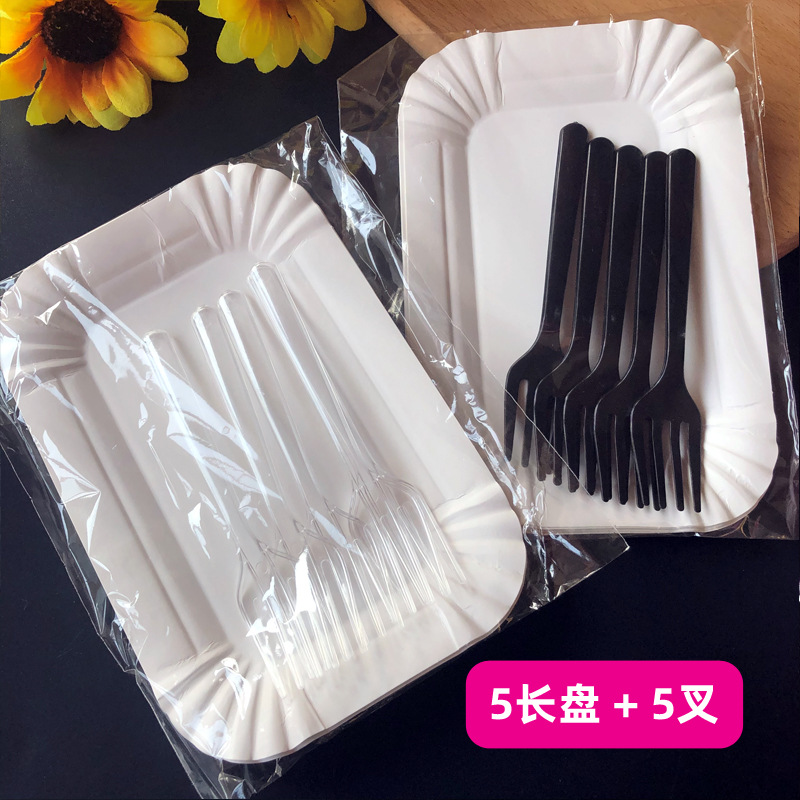 生日蛋糕刀叉盤組合三合一餐具套裝一次性蛋糕刀叉盤蠟套裝紙