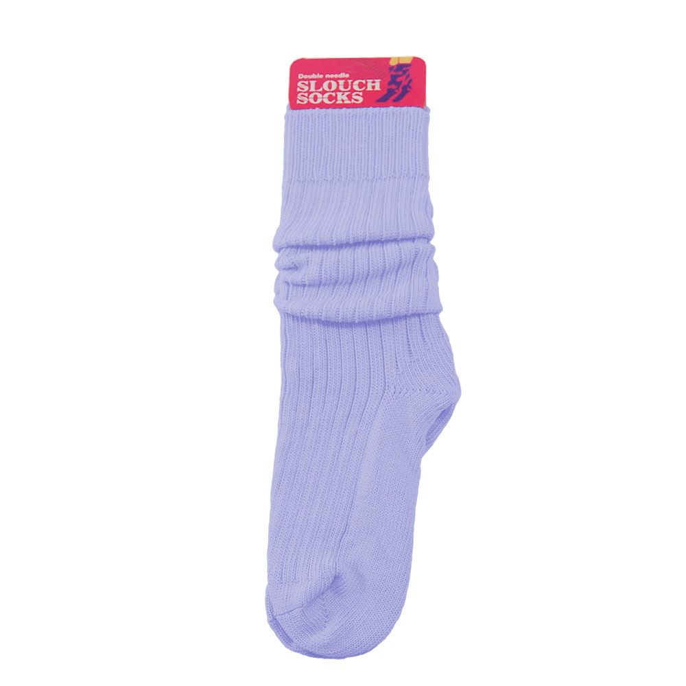 2025d Novo Estilo Slouch Simples Meias Casuais de Cano Médio com Fio Grosso Outono Inverno_voghion.com
