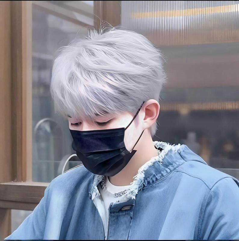 Wig Men's Full Headband Boy Student Differential Broken Cover Short Hair Bangs Korean Style Handsome Daily Fluffy Hair Cover