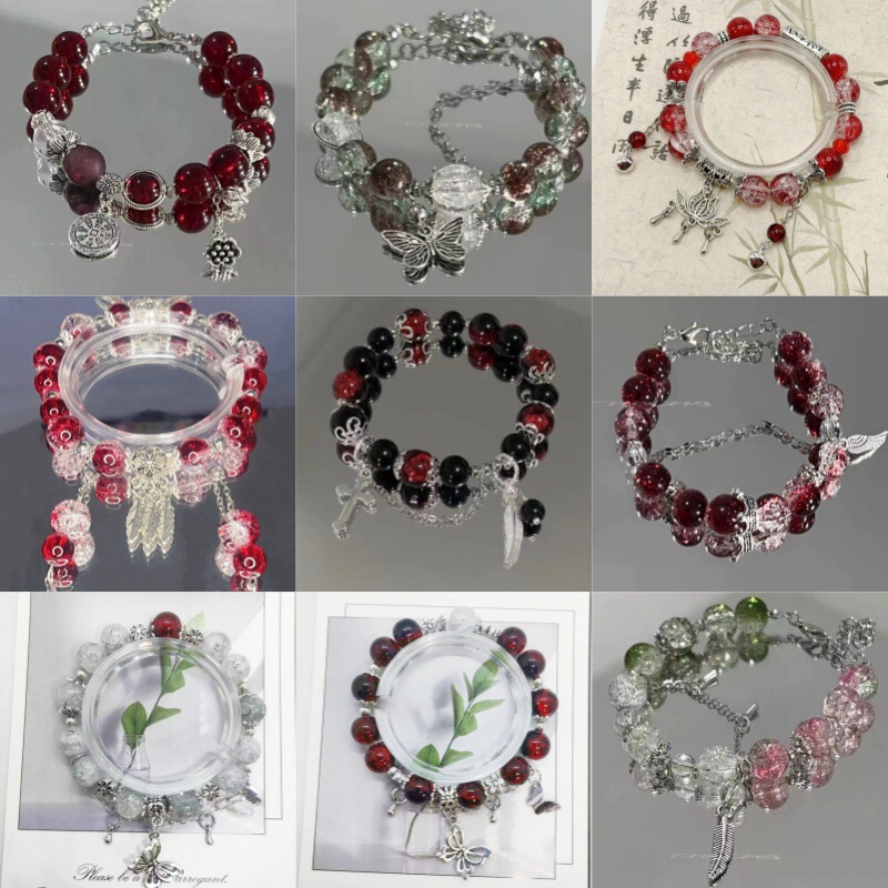New Chinese-Style Popular Glass Bead Bracelets for Men and Women, Ins-Style Niche Design, Super Fairy-Like, Gift for Best Friends and Couples
