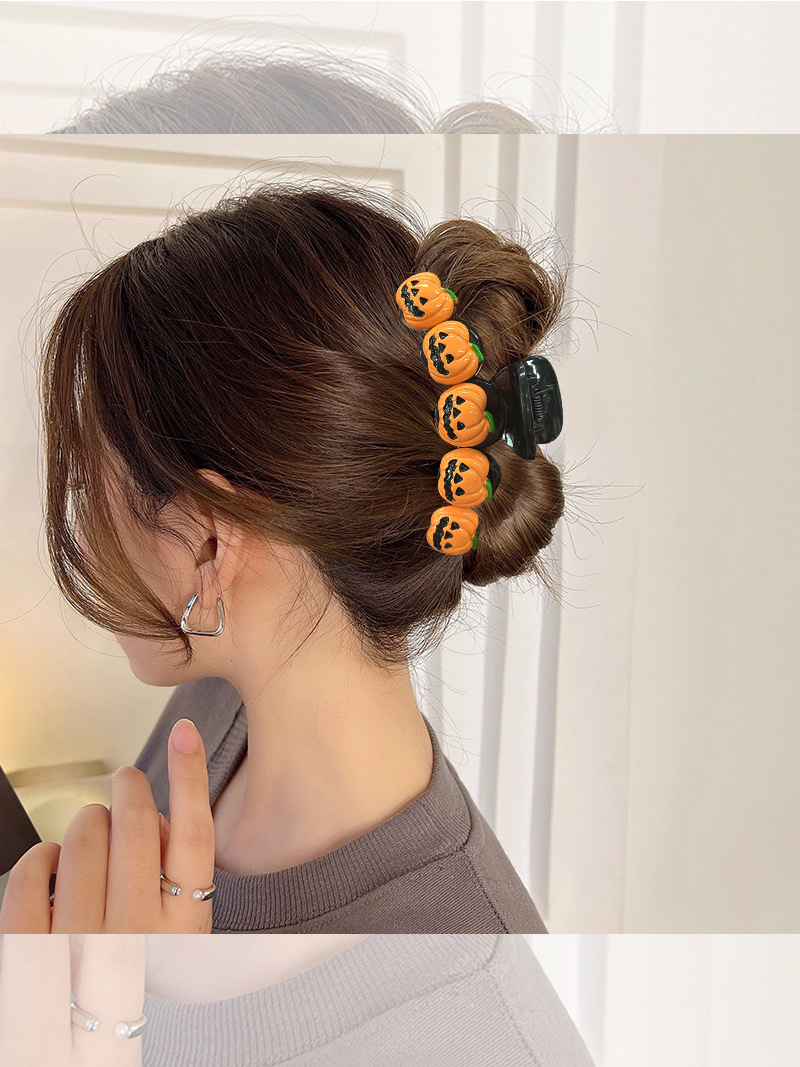 Fantasy and Strange Orange Pumpkin Magic Wizard Hat Children's Bizarre Hairpin Party Cute Hair Accessories_voghion.com