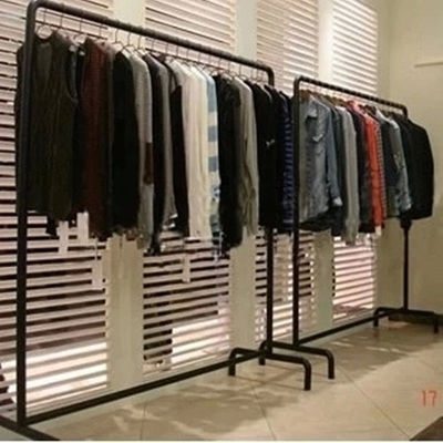 coat hanger couture Dedicated black Display rack Hanging clothes rod Shelf Floor type Children's clothing goods shelves Display rack Manufactor