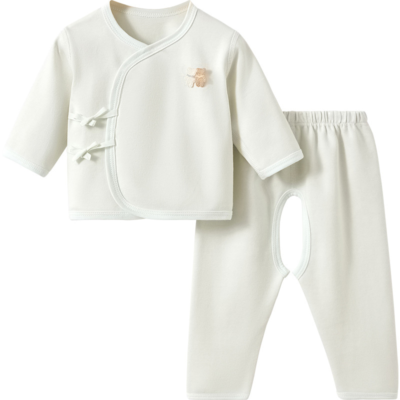 Ropa de bebé recién nacido primavera y otoño monje delgado 0 base marzo dividido nacido bebé chaqueta de otoño ropa interior set
