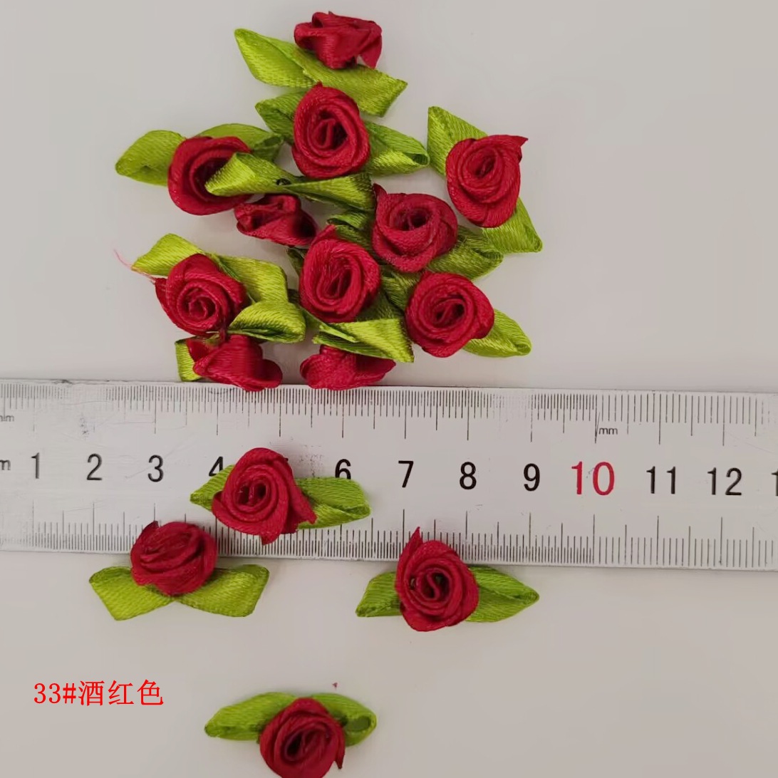 Pequeña cinta Rosa ropa para niños accesorios de juguete en stock diy1.5cm pequeña flor Rosa