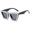 Square trend fashionable sunglasses handmade, cat's eye, European style