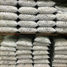 ABS仿珍珠白色散珠米白色直孔圆珠半成品DIY手工珍珠手链饰品配件