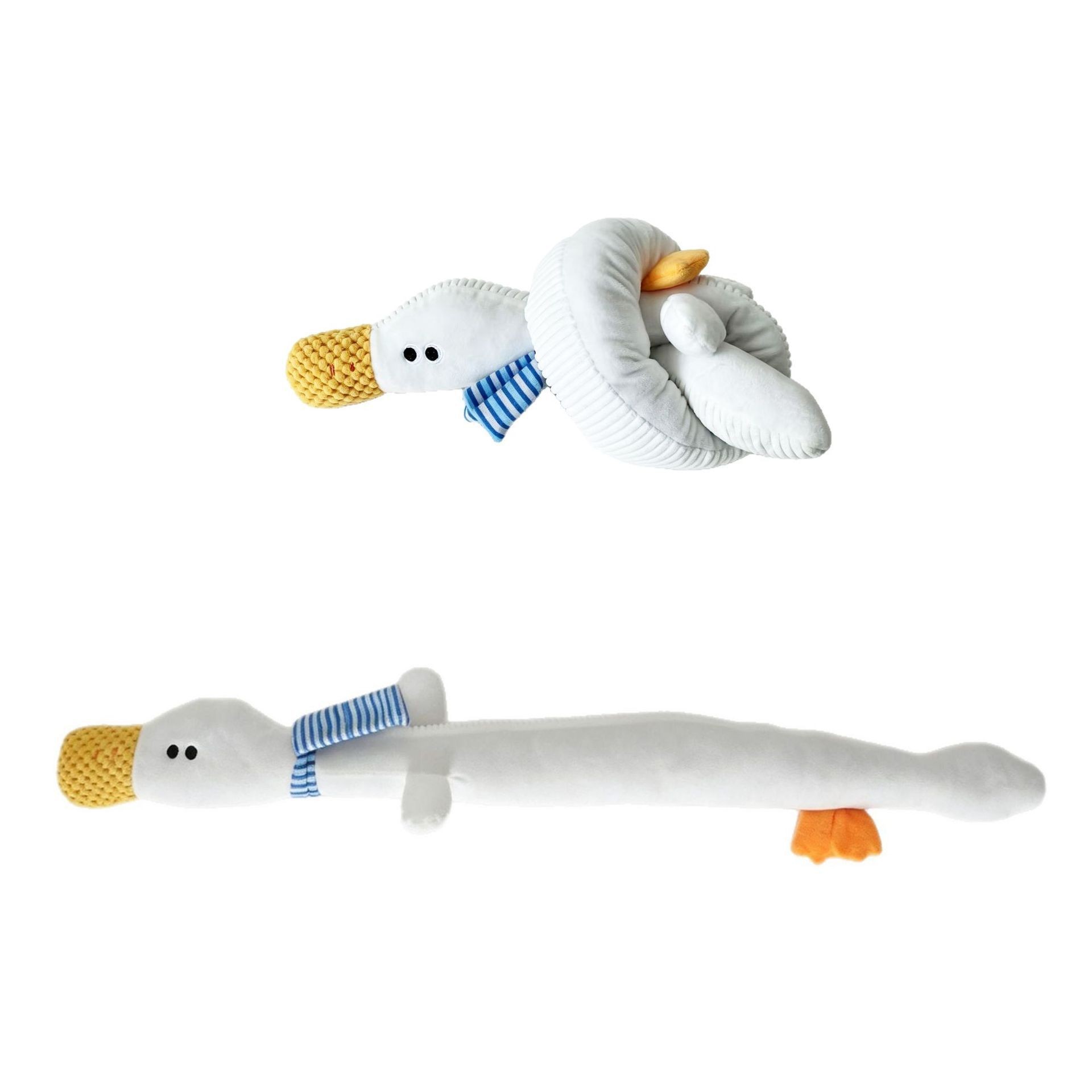 흰색 오리 인형 (삑삑이 포함)