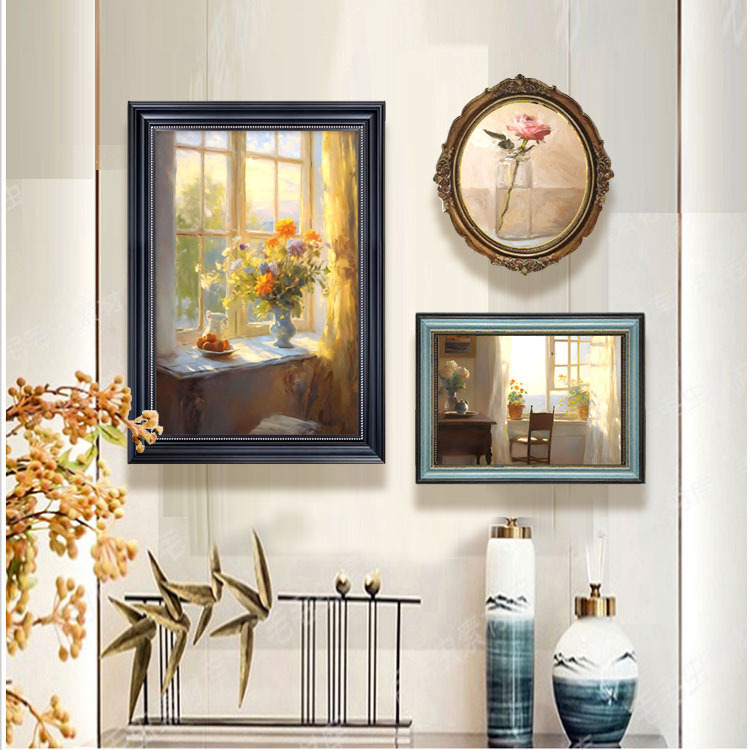 American Retro Living Room Decorative Painting Niche French Sofa Background Wall Hanging Painting Restaurant Corridor Combination Painting Bedside Painting