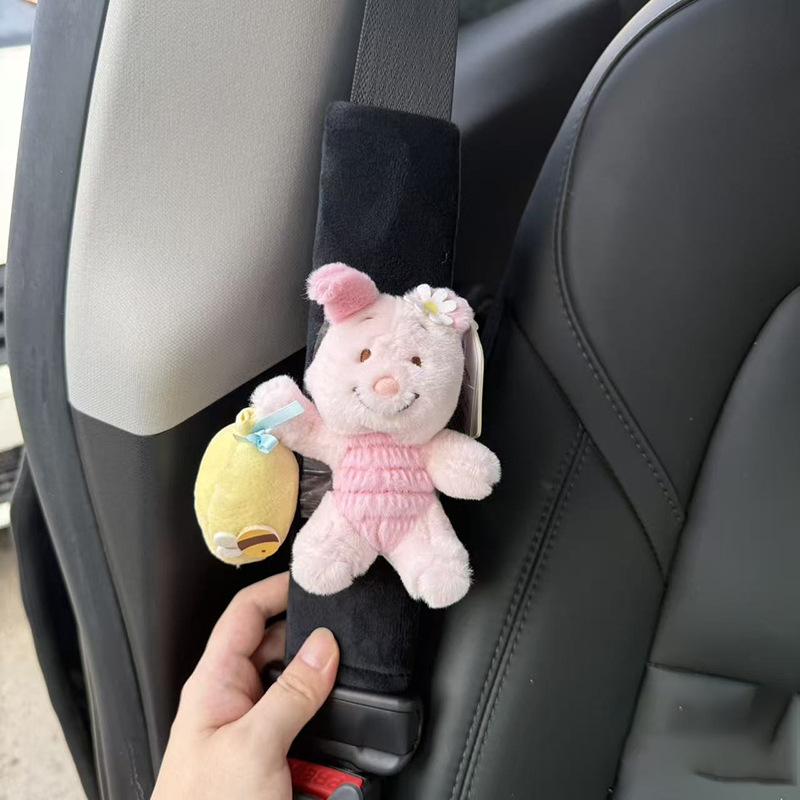 Funda Protectora de Hombro para Cinturón de Auto de Peluche Decorativa con Dibujos Animados