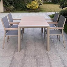 畅销户外塑木桌椅庭院室外简约别墅露天花园休闲阳台咖啡厅露台