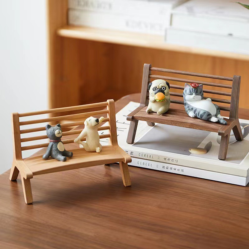 Desktop solid wood storage rack miniature doll display stand photography props chasing drama lazy stand wooden flat stand