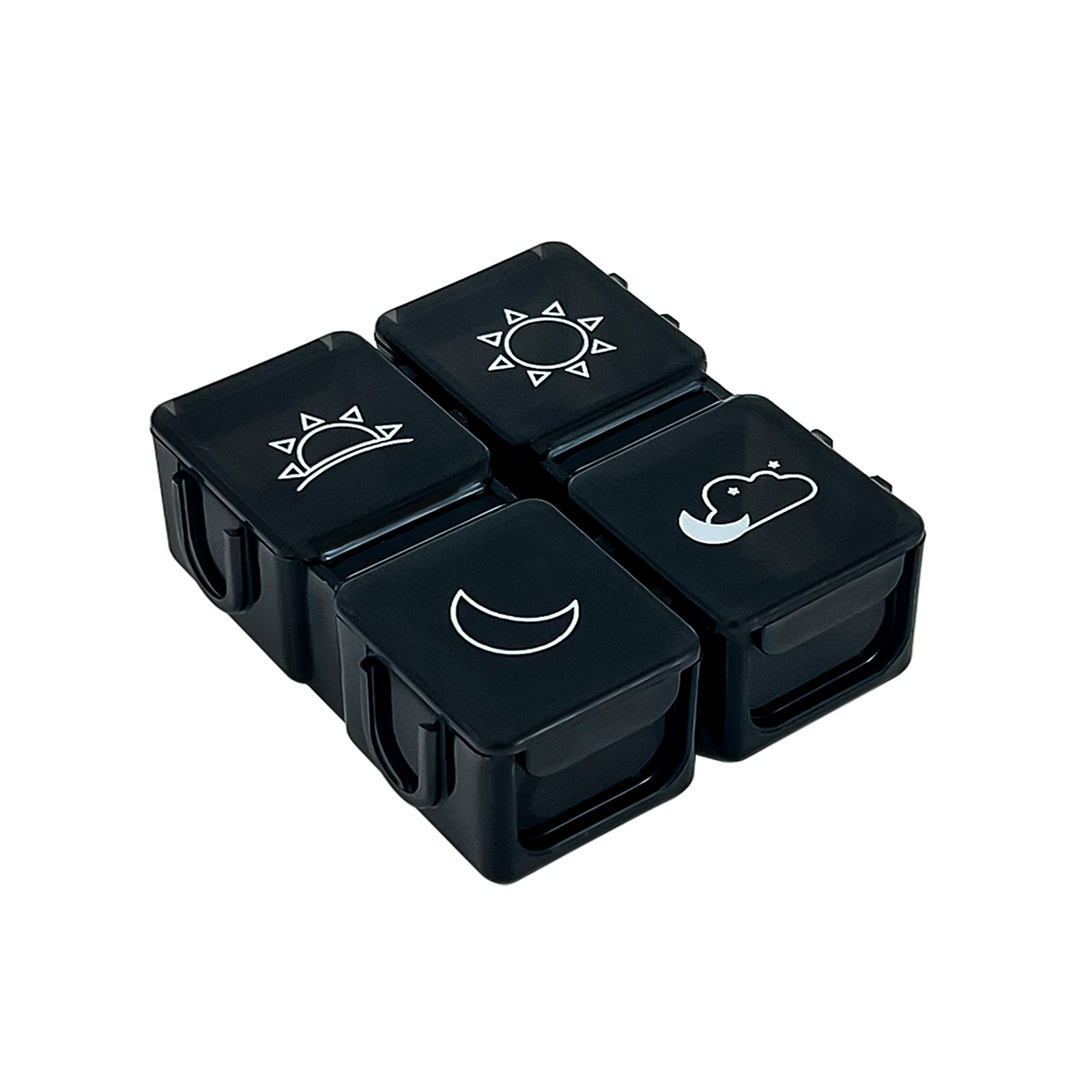 Caja de medicamentos de subpaquete de subcuadrícula portátil, recordatorio de sincronización inteligente, caja de medicamentos electrónicos, caja de almacenamiento de píldoras de tabletas de medicamentos