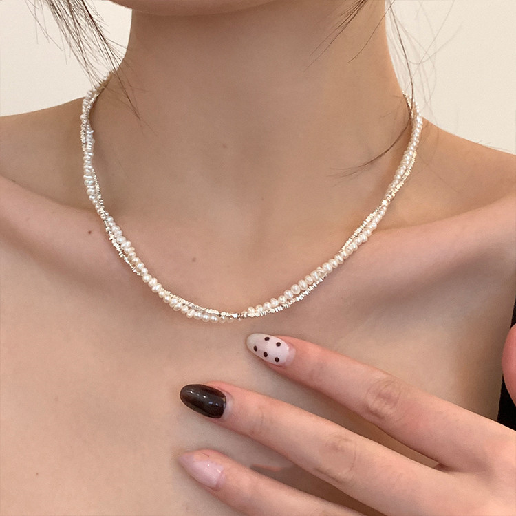 Glas Kupfer Retro Geometrisch Perlen Überzug Halskette display picture 2