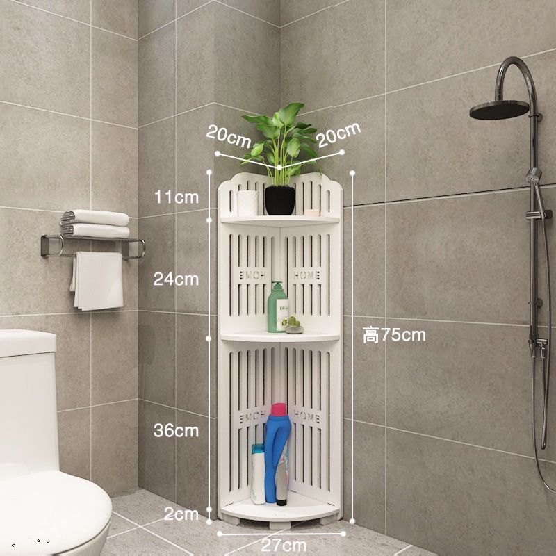 プラスチック浴室床置き収納棚壁の隅のトイレの棚の三角形の棚のトイレのシャンプーの収納|undefined