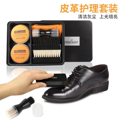 Shoe Care Set Shoe Polish Shoe Brush Set Leather Shoes Travel Shoes Black Colorless Shoe Polish Maintenance Oil Care Shoe Shine Set