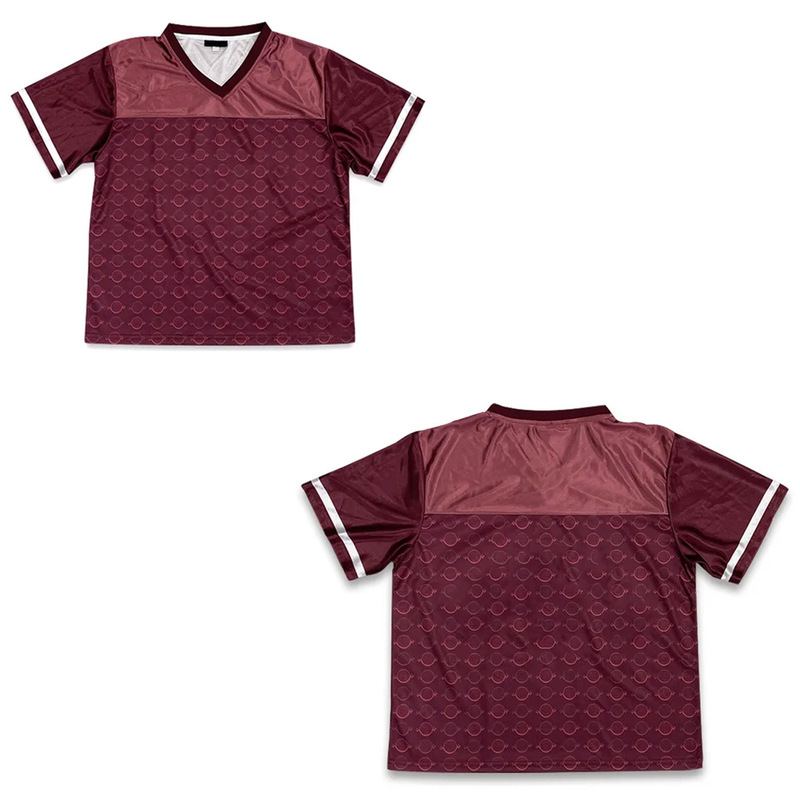 Custom Z Sublimation 3D Printed Street Fashion Football Shirt with Embroidery Design Mesh Crop National Team V-Neck Football