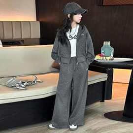 女童套装春秋款2025新款洋气时髦女孩秋季运动服大童外套儿童秋装