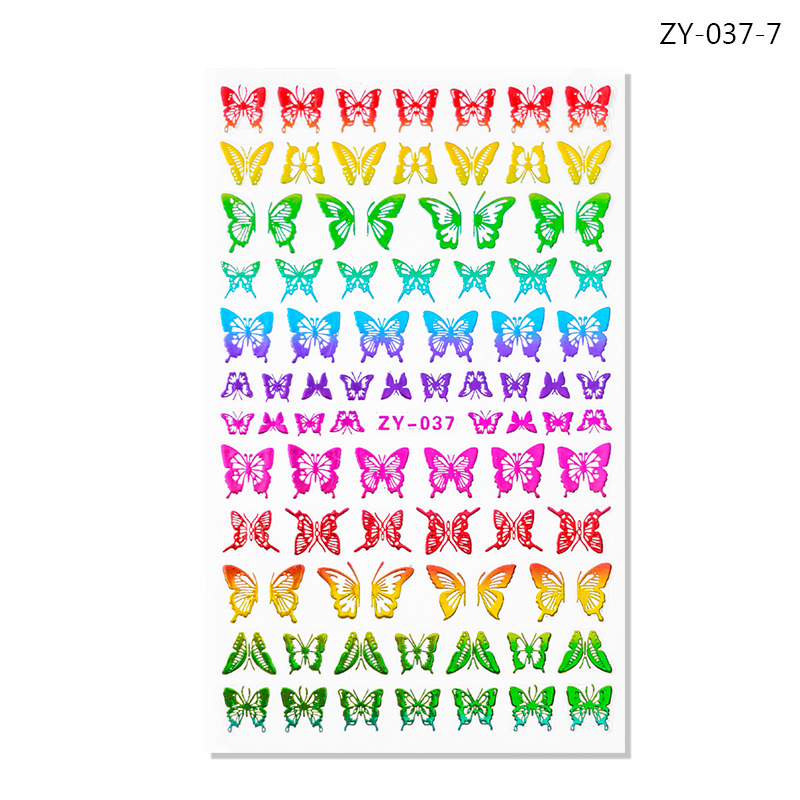 Pegatinas de uñas de dedo simulación pegatinas de mariposa delgada pegatinas de mariposa láser de oro y plata con pegatinas de mariposa dorada