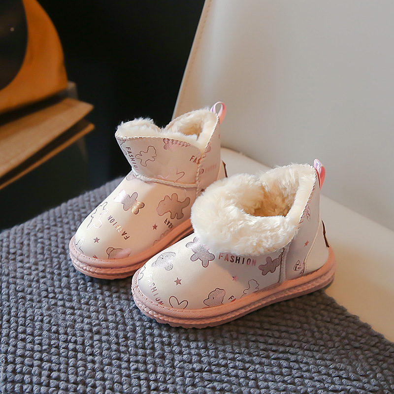 Simpatiche scarpe di cotone da ragazza 2023 nuovi stivali invernali di cotone morbidi e spessi isolanti, antiscivolo, stivali da neve per ragazzi,_voghion.com