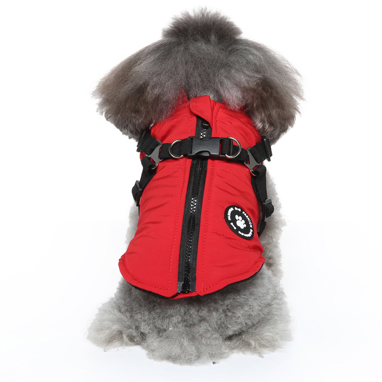 Ropa de otoño e invierno para perros, ropa para mascotas, chaleco para perros de Halloween, chaqueta de invierno con cremallera y correa