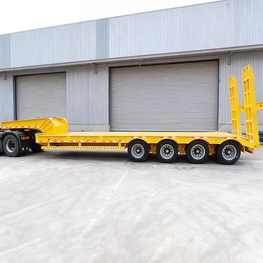 5-Axis 12m Heavy-Duty Machinery Transport Lowbed Semi-Trailer Machinery Ladder Hook Machine Platform Trailer Lowbed Trailer