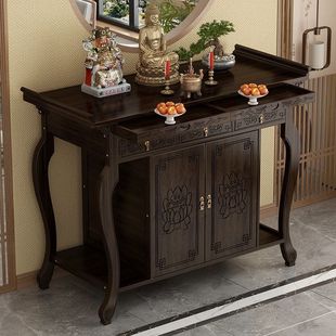 Altar Table for Home Use, New Chinese-Style Standing Cabinet for Offering to Buddha, God of Wealth, Guanyin, and Rural Incense Offering Table