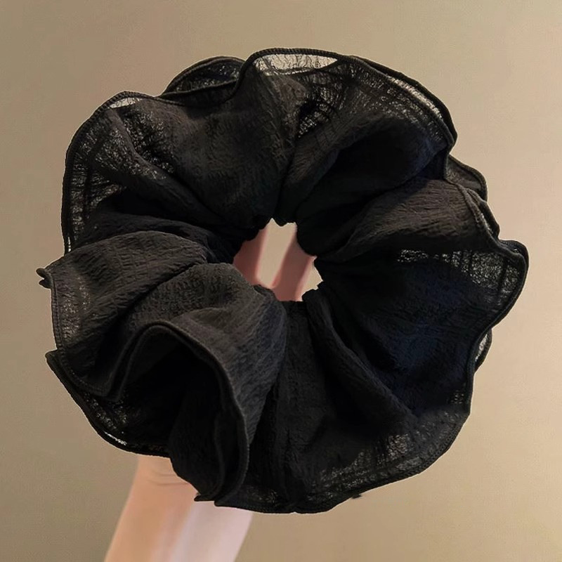 Corbata de pelo de intestino de lunares de crema grande coreana, gomas de goma de cola de caballo suaves para mujer, accesorios para el cabello de bola, accesorios para el cabello, cuerda para la cabeza