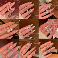 Серьги S925 с цирконием и бантом, лёгкая роскошь, 3×3 см, разные модели