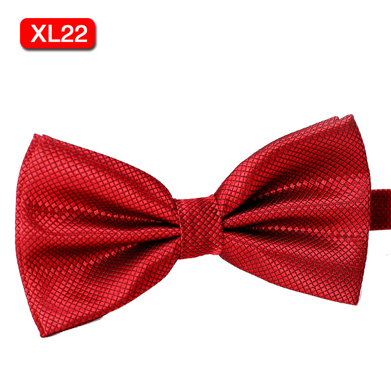 Nuevo color sólido moda simple vestido arco e-commerce fiesta boda color sólido cuadros finos pajarita pañuelo traje