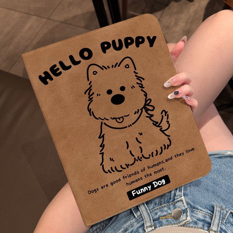Retro Puppy iPad Tablet Protective Case iPad 11 Protective Cover Air6/7 West Highland Pro 11inch Book-Style