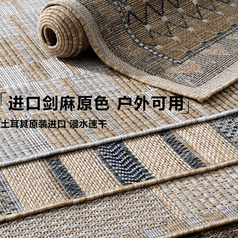 Turkish Hand-Woven Outdoor Carpet Home Living Room Sofa Coffee Table Blanket Italian Minimalist Retro Japanese Blanket