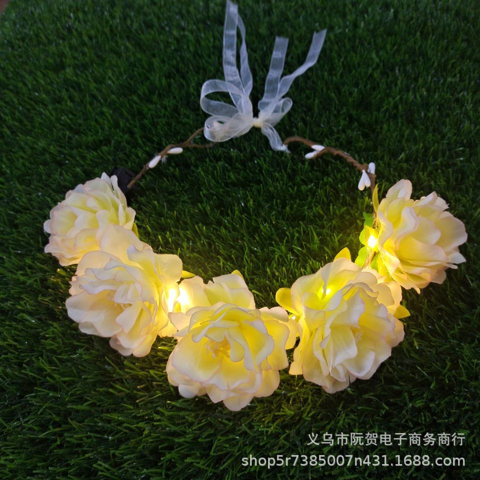 샴페인 컬러 따뜻한 흰색 램프 화환