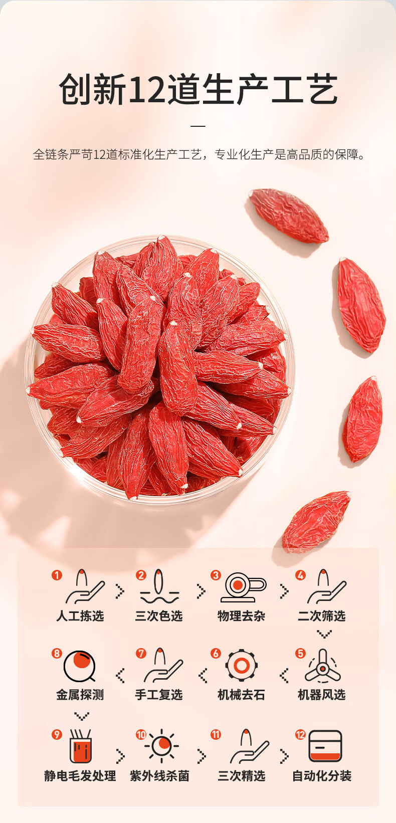 Goji Berries 250g Ningxia Zhongning Premium Grade Gou Qi Zi Dried Red Wolfberry for Tea and Soup in use